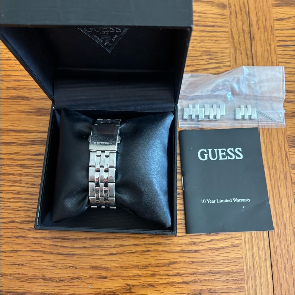 Guess Chronograph Watch with Silver Band and Black Dial - Picture 4 of 5